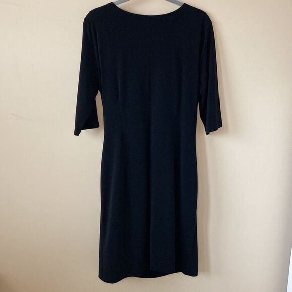 NIC & ZOE Fundamental Drape Dress Black Onyx Large - Picture 4 of 8